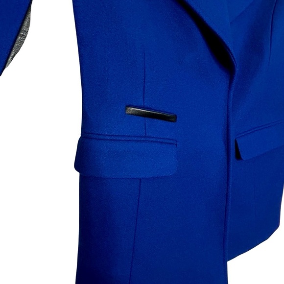 Reiss Royal Blue Flap Lapel Collared Snap Front Cashmere Blend Coat Sz XS - Picture 5 of 12